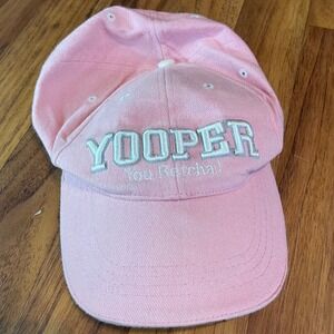 Da Yooper Michigan Pink Baseball Cap Hat Adjustable You Betcha Ishpeming UP Hat